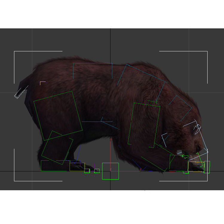 (Animal-0019)-3D-Monster Bear-Injured-Middle